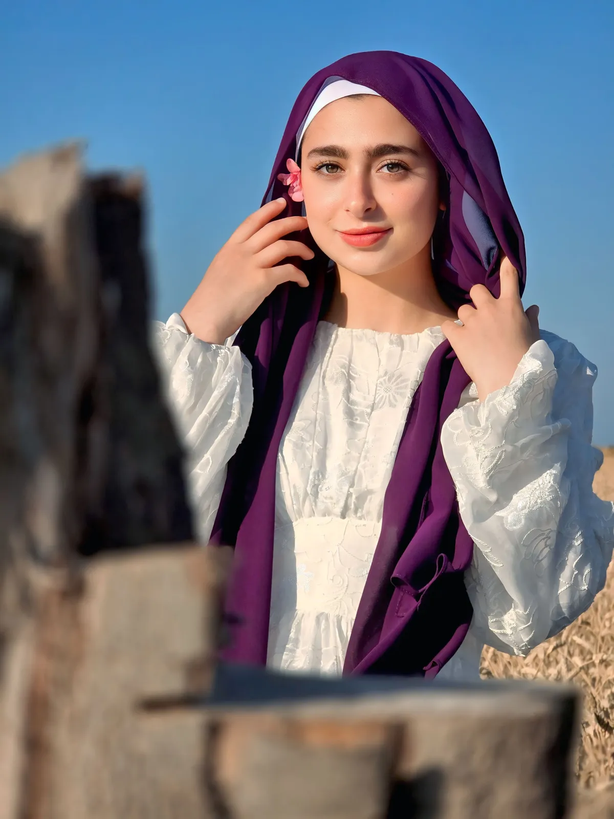 Hijeb Chiffon Mauve Blum Purple