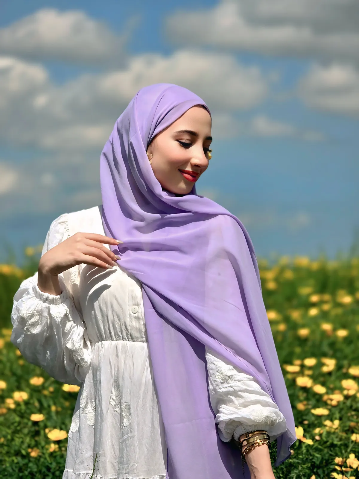 Hijeb Chiffon Baby Violet