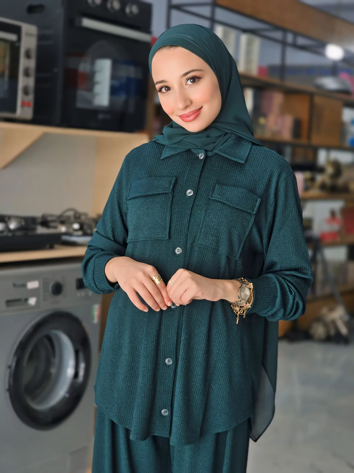 Hijeb Chiffon Bleu sarcelle